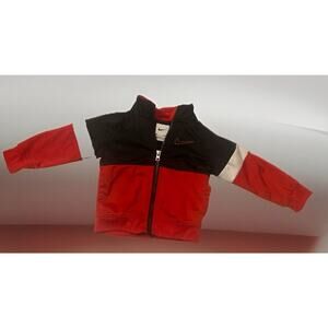 Nike Red Black And White Zip Up Jacket With 2 Side Pockets 18 Months